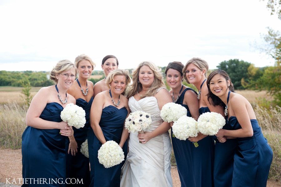 Bridesmaids in front of St. Catherine's