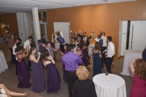 Wedding guests dancing at the American Swedish Institute